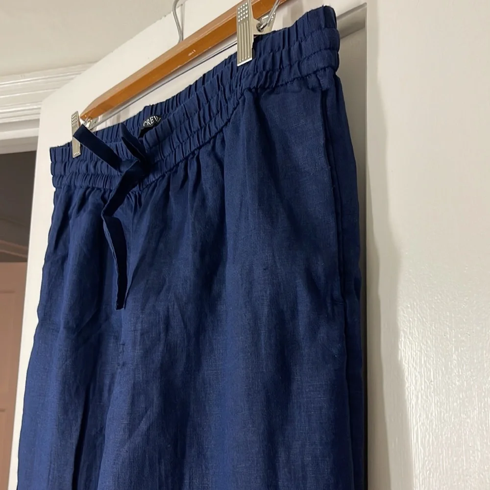 J.Crew Navy Linen Wide-leg seaside pant BO810